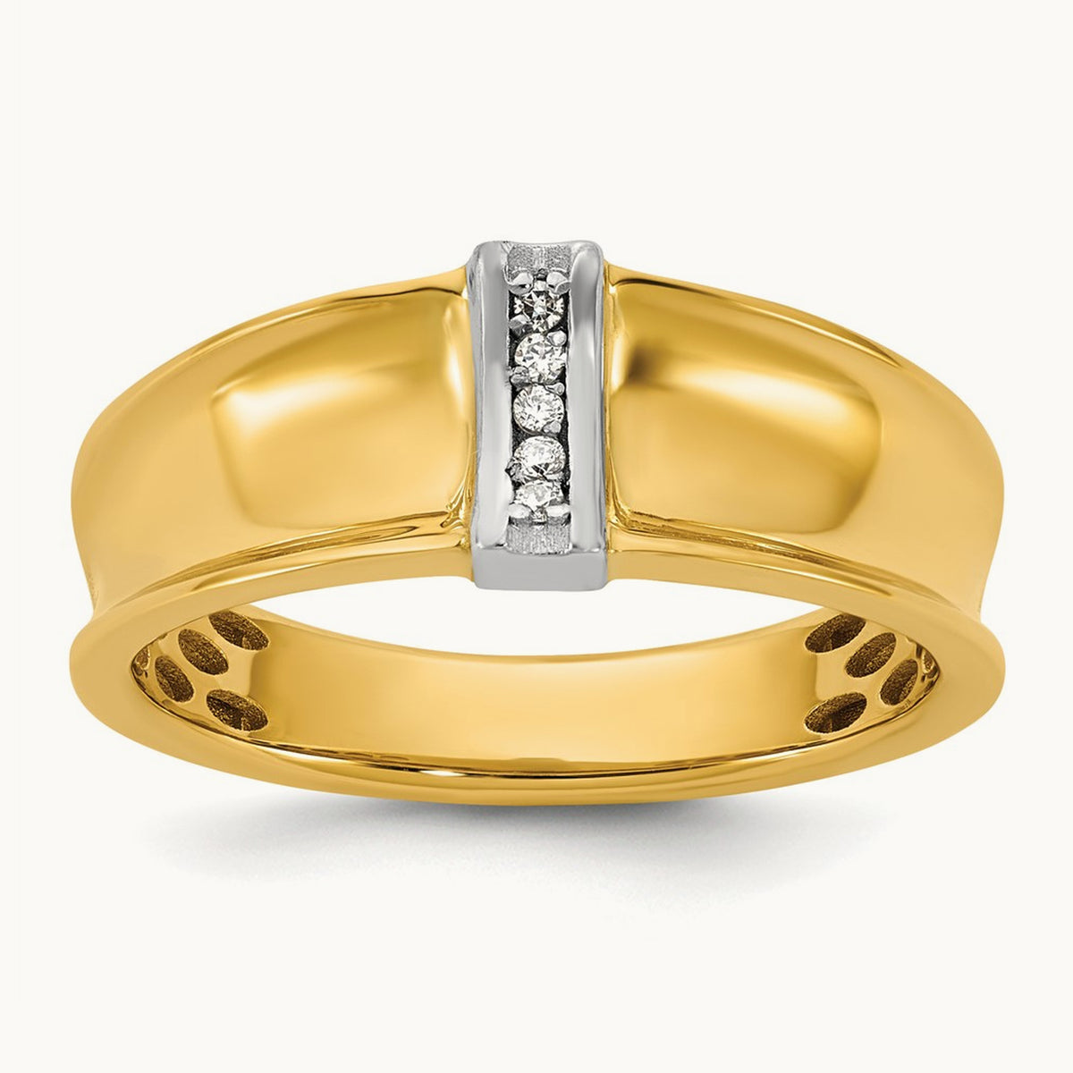14ktt IB Goodman Mens Polished 5-Stone Diamond Ring Mounting