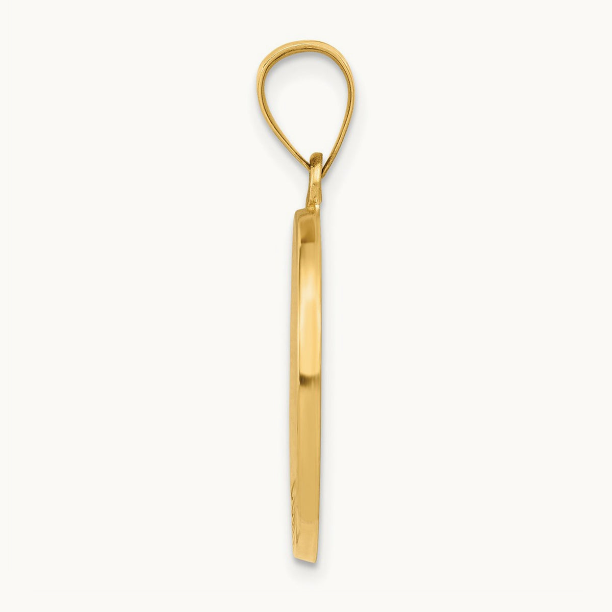 Confirmation Medal Hollow Round Pendant, 14K