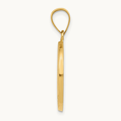 Confirmation Medal Hollow Round Pendant, 14K