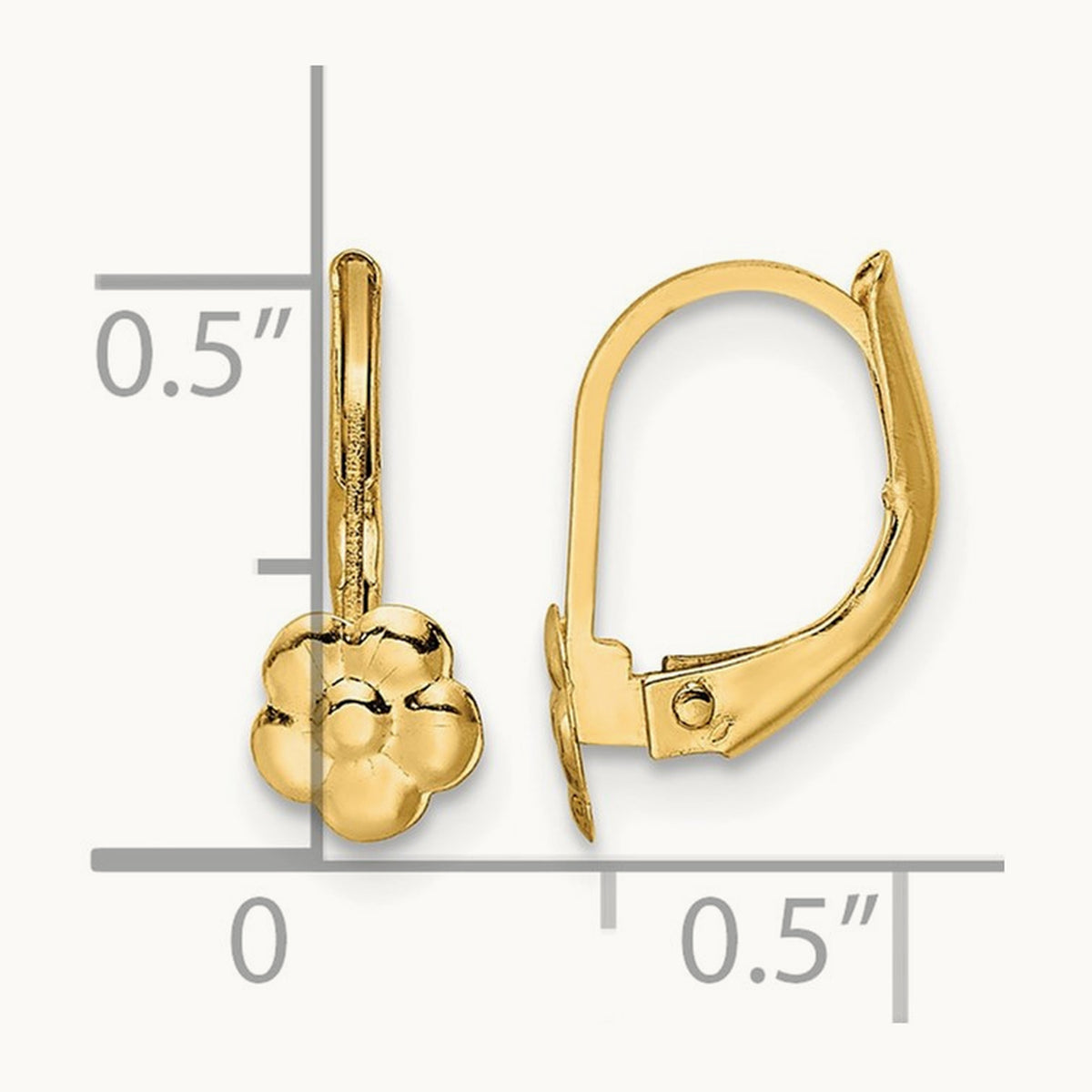 Madi K Polished Flower Leverback Earrings — photo set