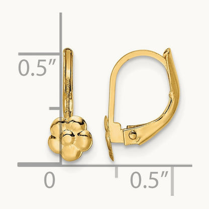 Madi K Polished Flower Leverback Earrings — photo set