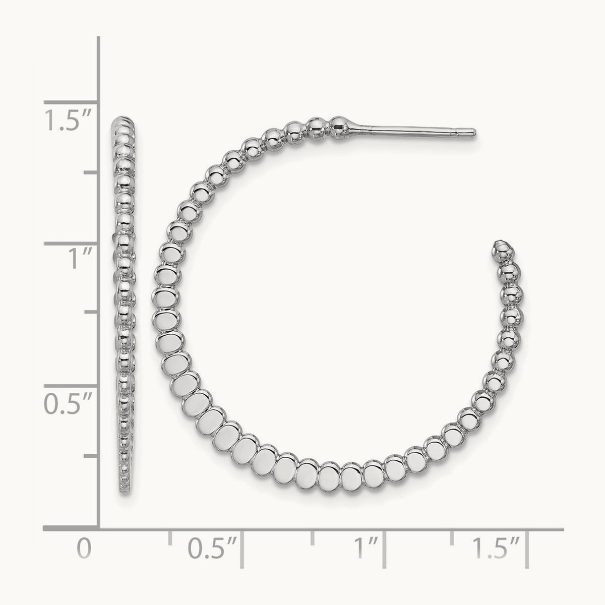 Polished J-Hoop Earrings — Leslie's — 32.5mm