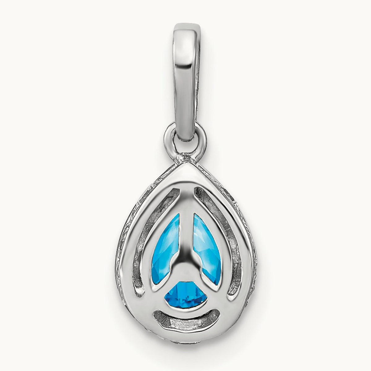 Pear Blue Topaz and Diamond Pendant — photo set