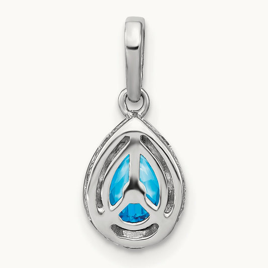 Pear Blue Topaz and Diamond Pendant — photo set