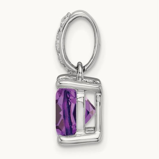 Cushion Amethyst and Diamond Pendant — photo set