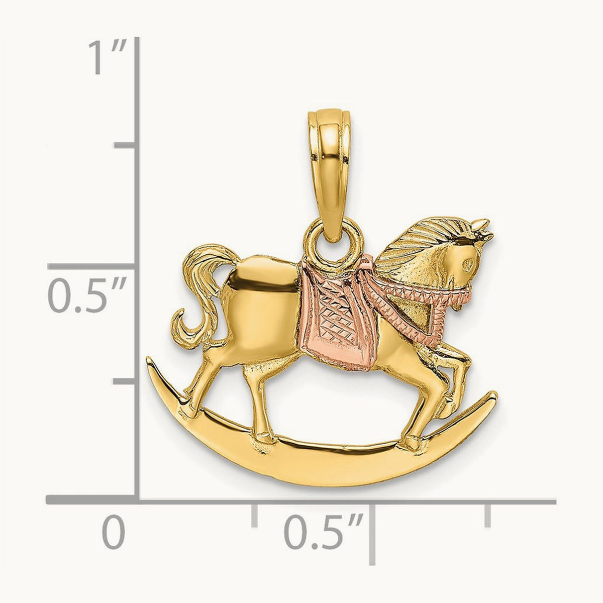 Rocking Horse w/ Saddle Charm, 14K Two-tone