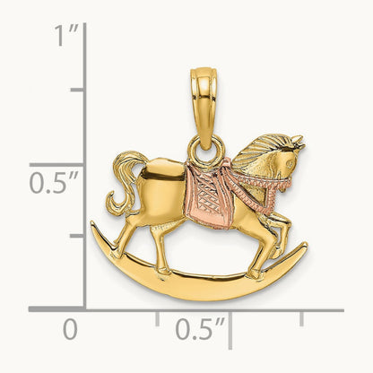 Rocking Horse w/ Saddle Charm, 14K Two-tone