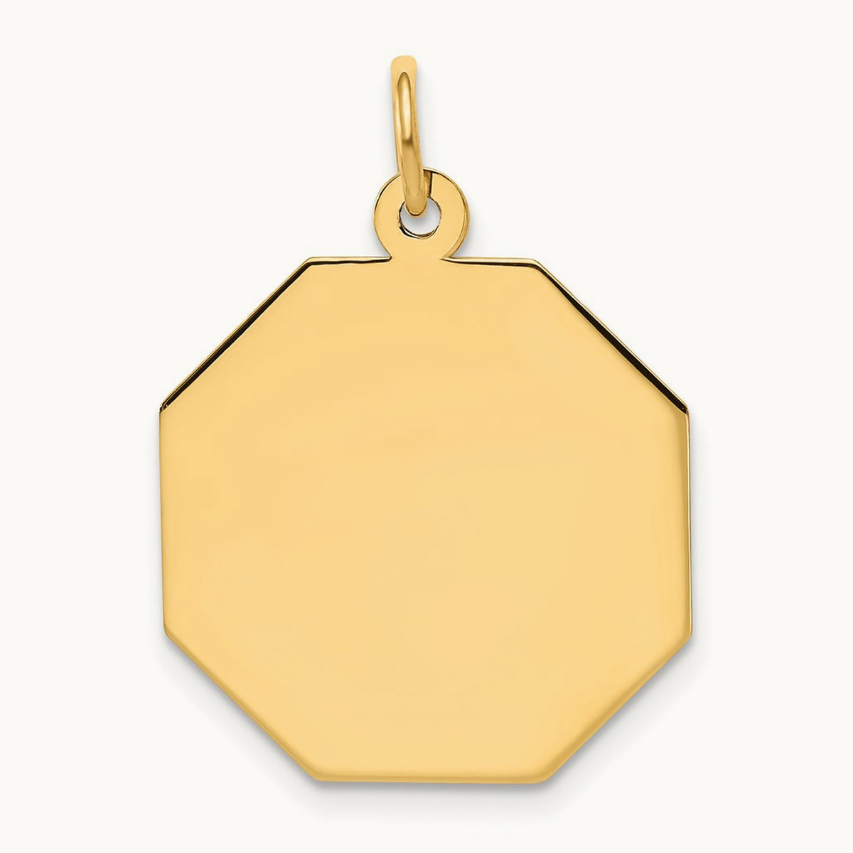 Plain .018 Gauge Engravable Octagonal Disc Charm — 25mm
