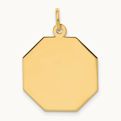 Plain .018 Gauge Engravable Octagonal Disc Charm — 25mm