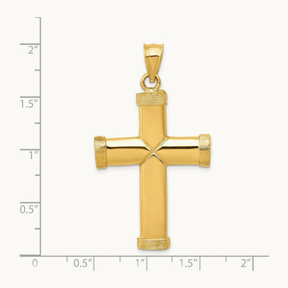 Polished Latin Cross Pendant, 14K