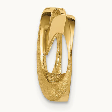 Infinity Figure Eight Polished and Textured Slide, 14K