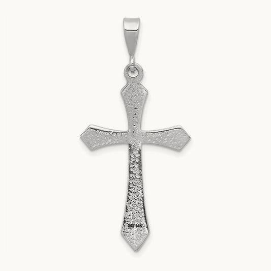 Passion Cross Pendant — 14K White Gold