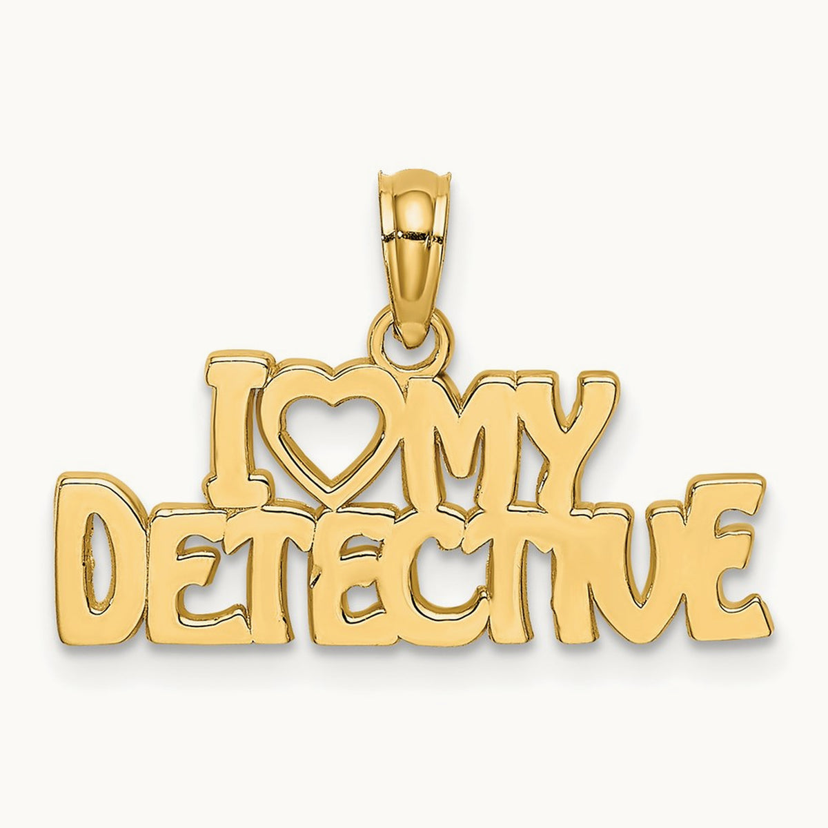 I HEART MY DETECTIVE Charm, 14K