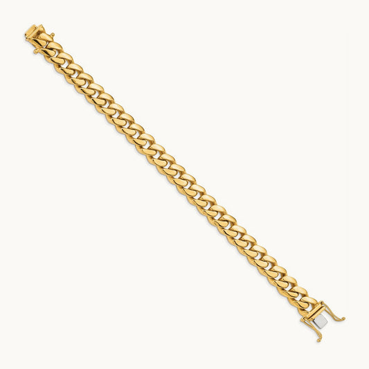 Hand-polished Miami Cuban Link Bracelet, 10.7mm, 14K