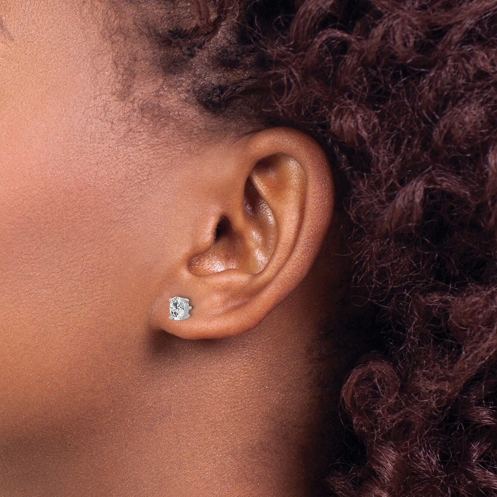 Oval Four-Prong Stud Earrings, 0.50-6.00 ct tw Lab-Grown Diamond — 5/8 ct, 14K White Gold