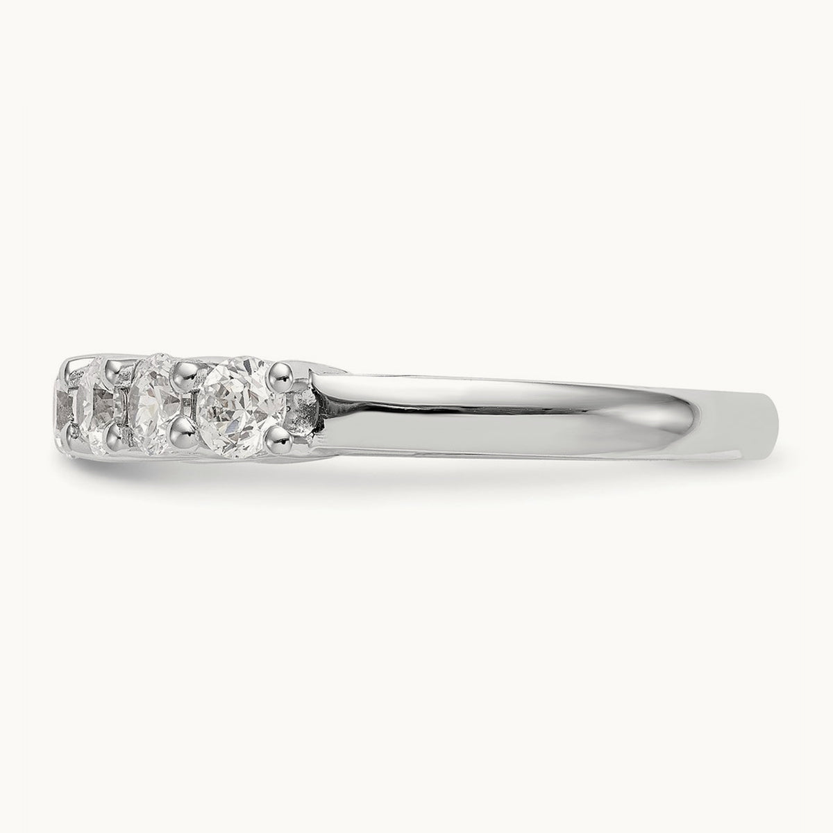 7-Stone Diamond Band, 14K White Gold