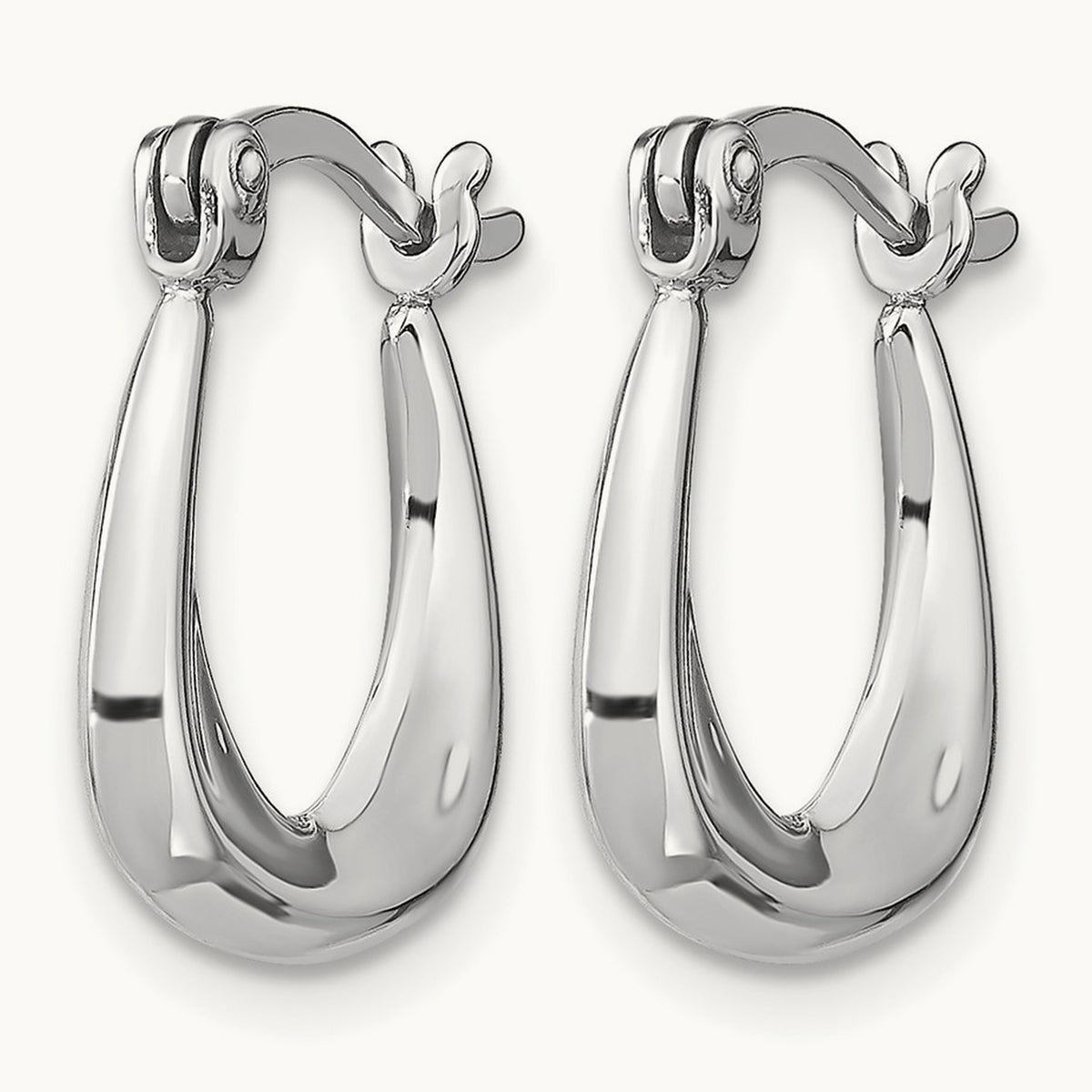 Rhodium-plated Huggie Earrings, Sterling Silver — Leslie's