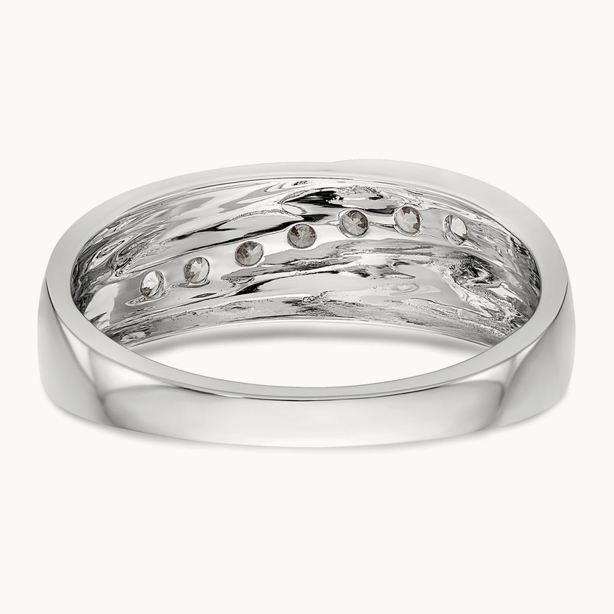 Seven Stone Men's Ring, 0.50 ct tw Lab-Grown Diamond — 14K White Gold