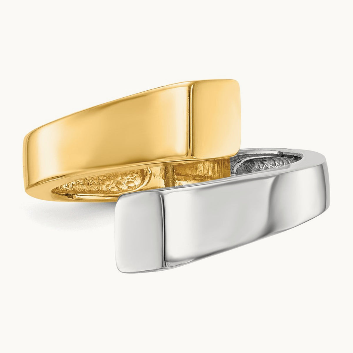Square Overlapping Ring, 14K Two-tone