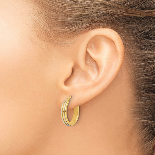 Polished and Diamond-cut Hoop Earrings — photo set