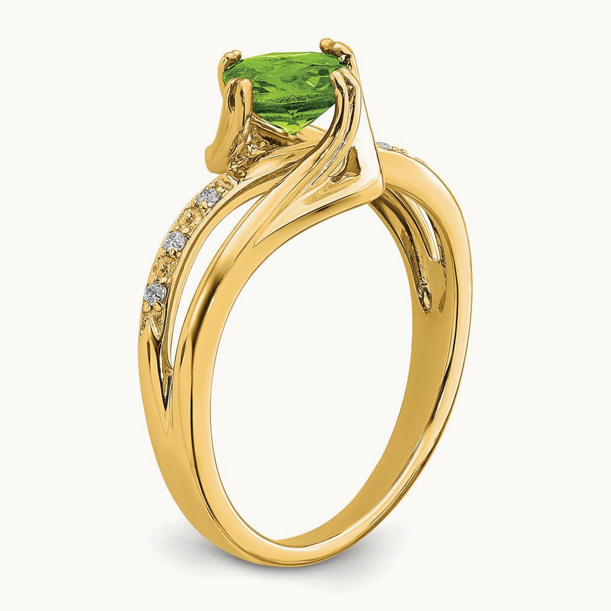 Peridot and Diamond Ring, 14K