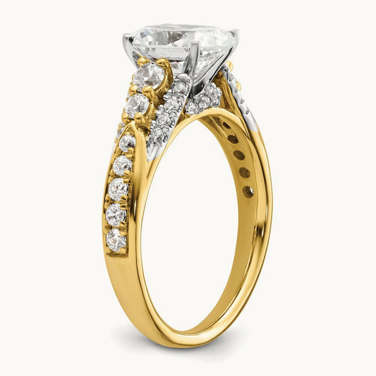Oval Center Semi-Mount Engagement Ring, 0.50 ct tw Lab-Grown Diamond