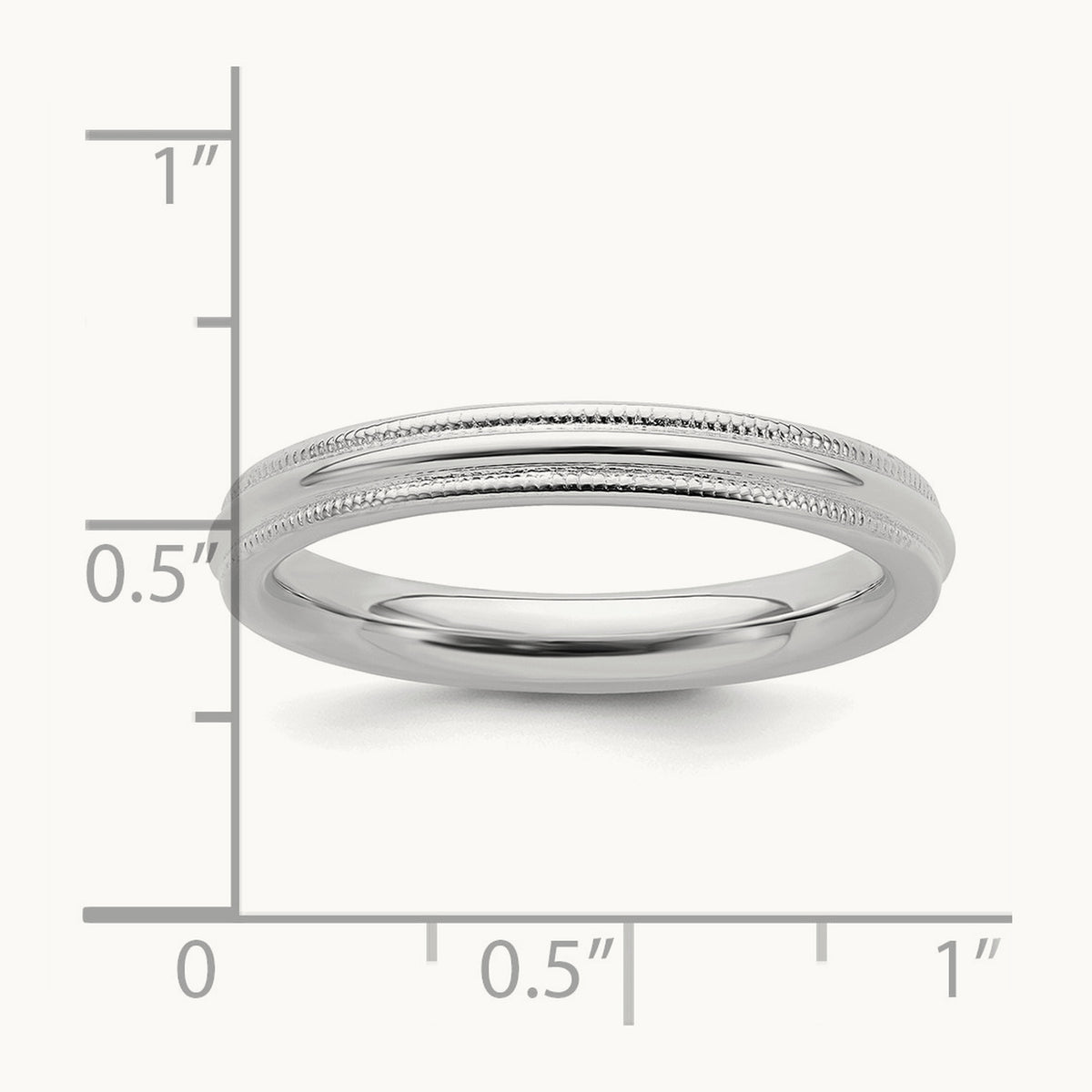 Rhodium-plated Comfort Fit Milgrain Band — photo set