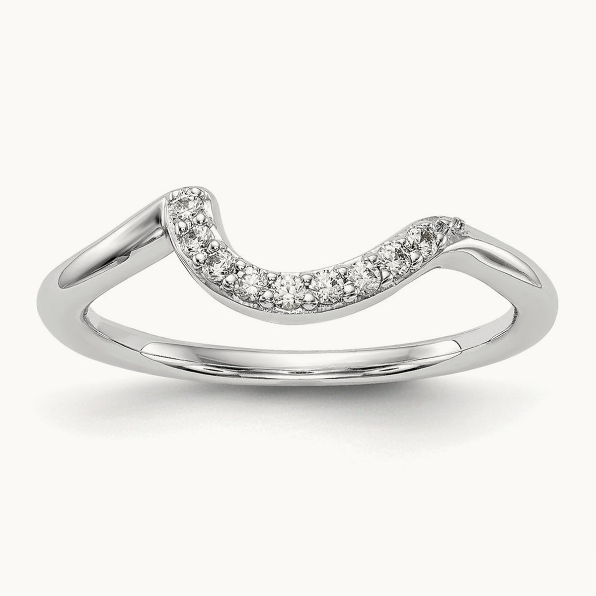 Diamond Wedding Band, 0.09 ct tw, 14K Gold — 14K White Gold