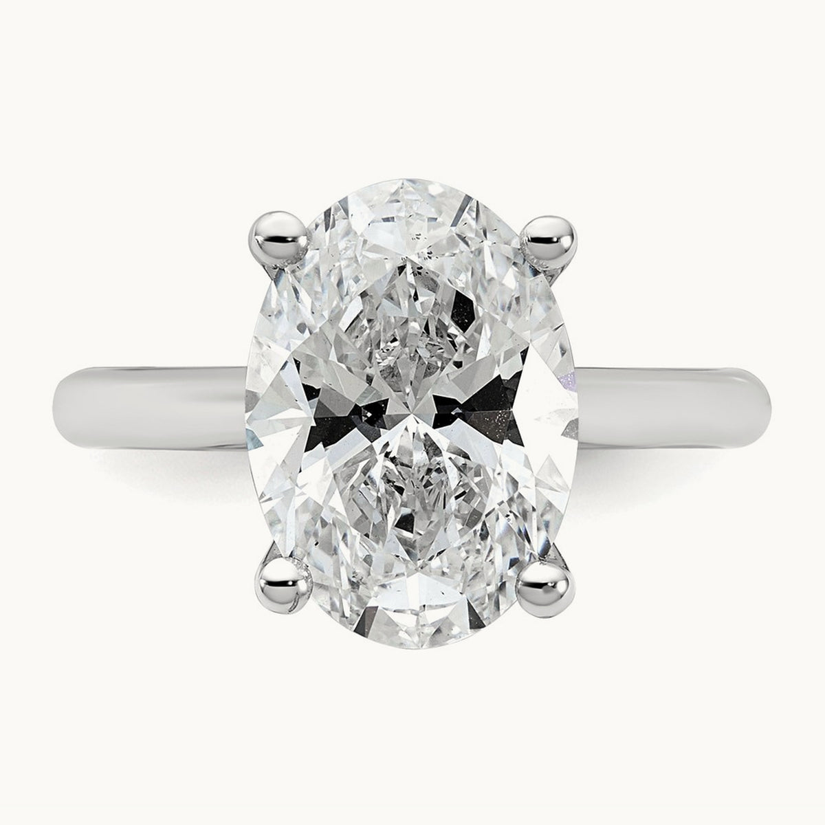 Oval 8X Ring, 4.00 ct tw Lab-Grown Diamond — 14K White Gold