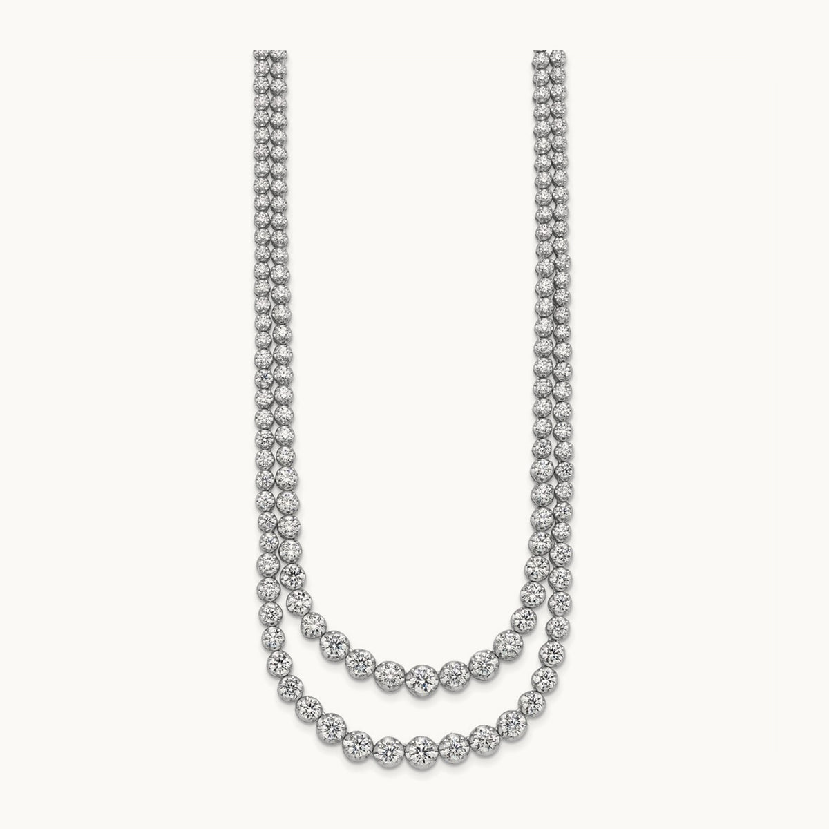 Graduated Layered Tennis Necklace, 15.00 ct tw Lab-Grown Diamond