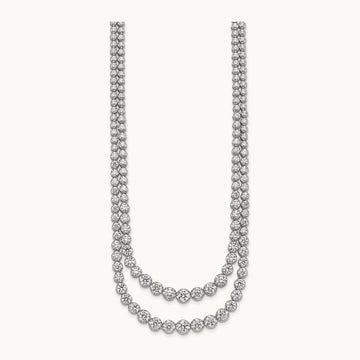 Graduated Layered Tennis Necklace, 15.00 ct tw Lab-Grown Diamond