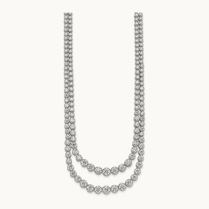 Graduated Layered Tennis Necklace, 15.00 ct tw Lab-Grown Diamond