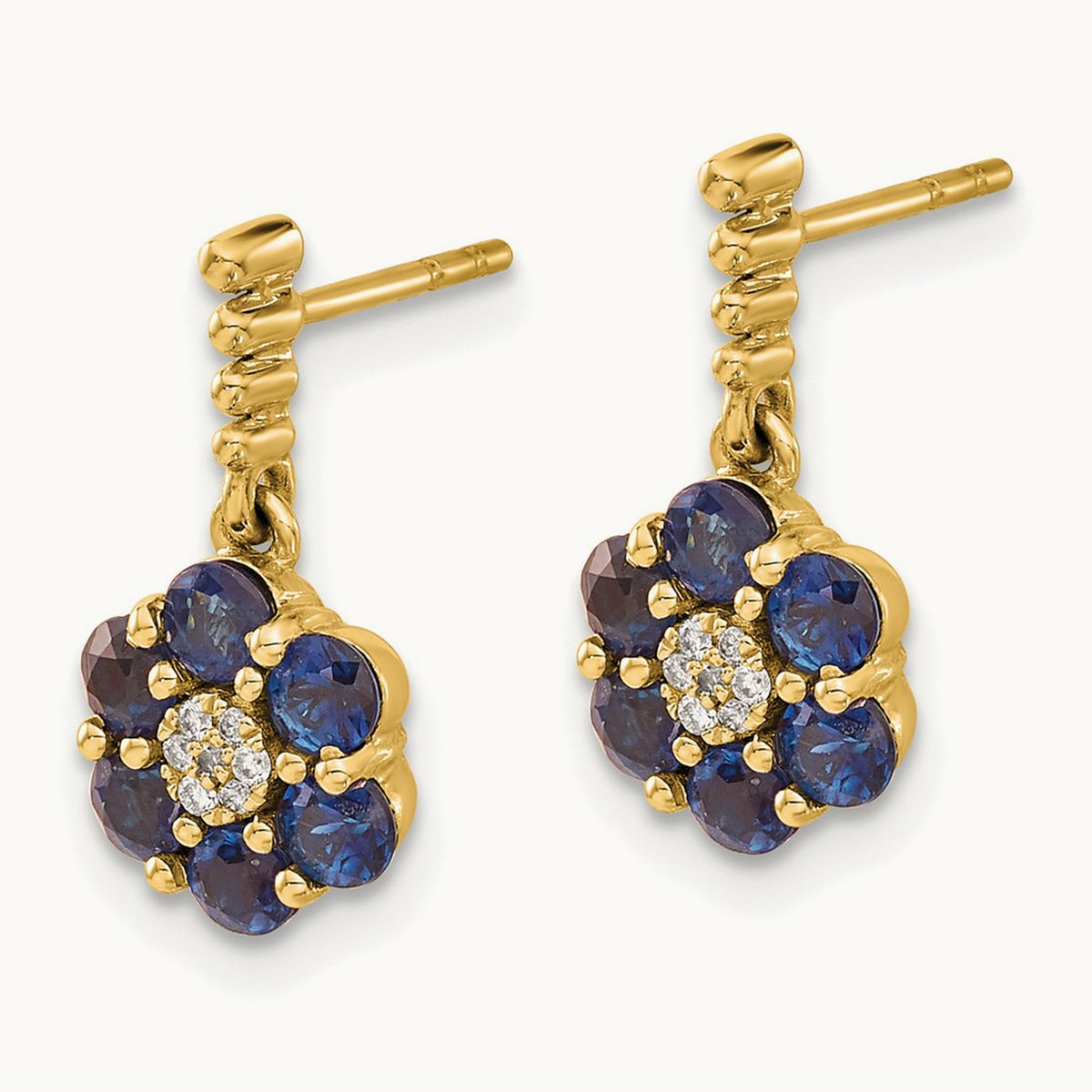 Sapphire and Diamond Earrings, 14K