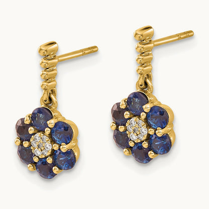 Sapphire and Diamond Earrings, 14K