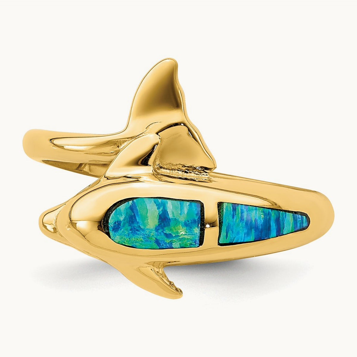 Lab Created Opal Dolphin Ring, 14K