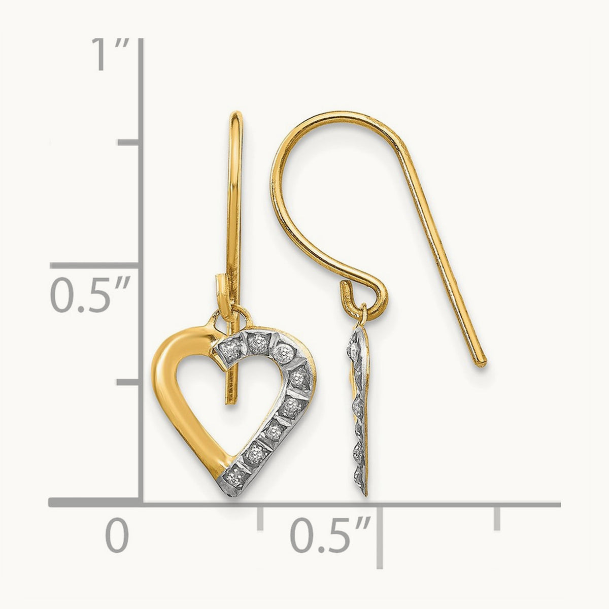 Diamond Fascination Diamond Dust/Accent Heart Earrings, 14K