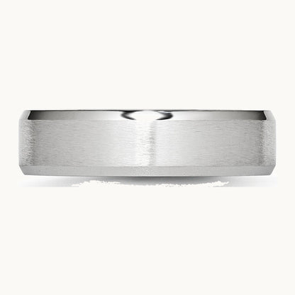 Cobalt Satin and Polished Beveled Edge Band — 6mm