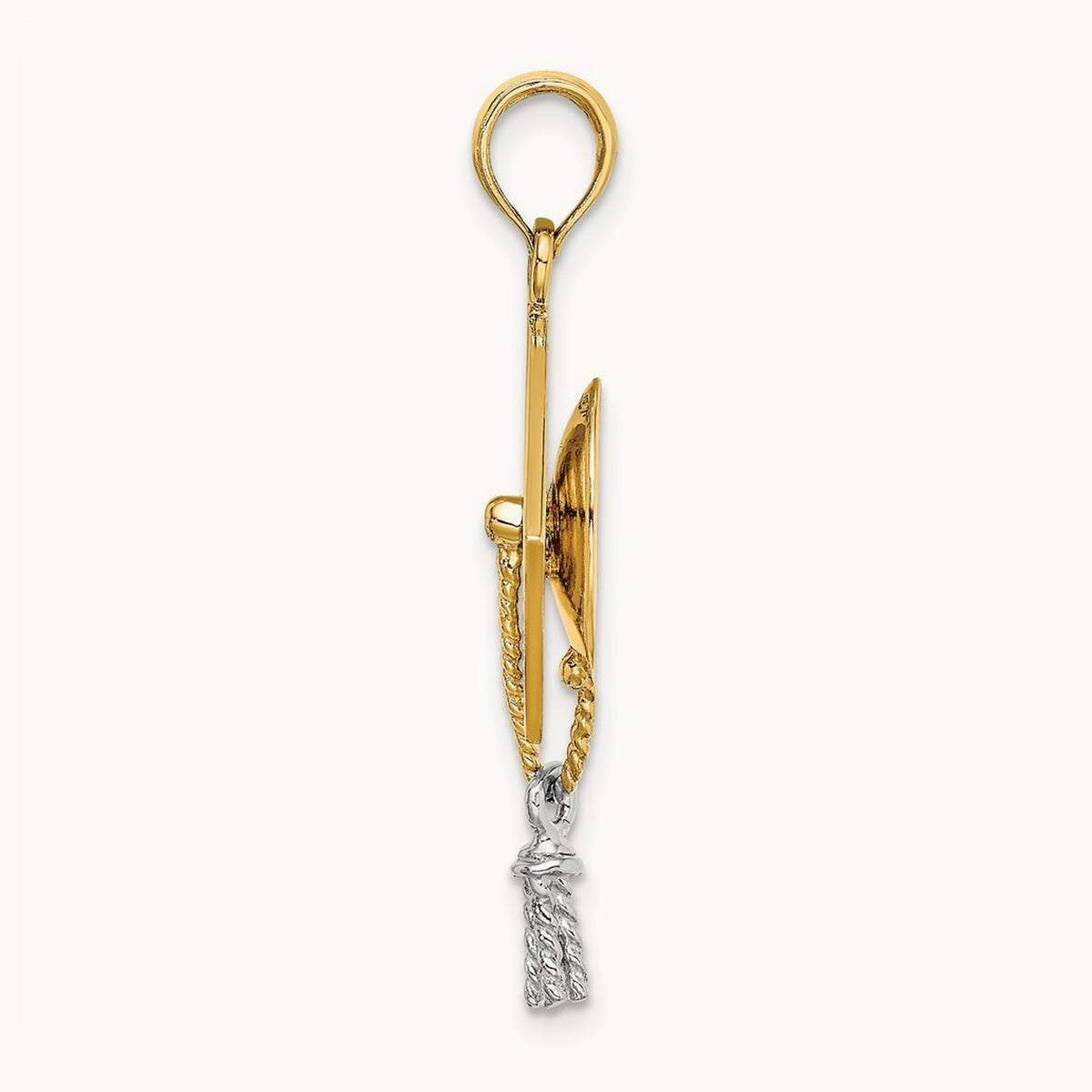3-D Graduation Cap with Moveable Tassle Charm — 14K Two-Tone Gold
