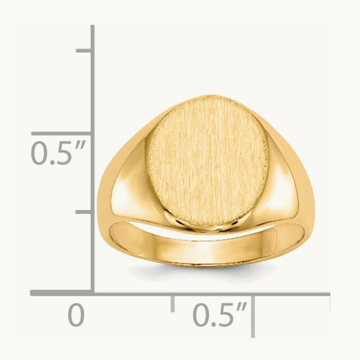 11.0x12. Open Back Signet Ring, 5mm, 14K