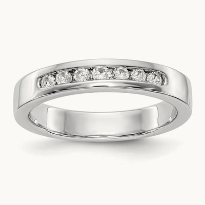 7-Stone Diamond Channel Band, Platinum