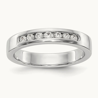 7-Stone Diamond Channel Band, Platinum