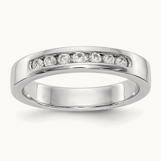 7-Stone Diamond Channel Band, Platinum