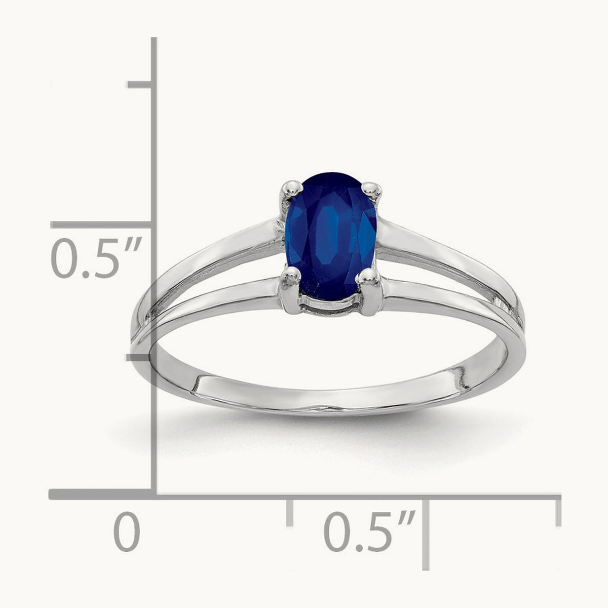 6x4mm Oval Sapphire ring, 14K White Gold