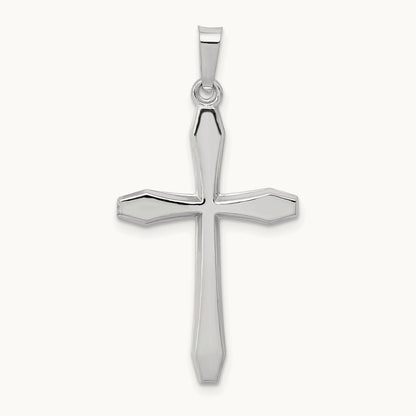 Polished Cross Pendant, 14K White Gold