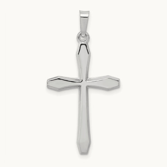 Polished Cross Pendant, 14K White Gold