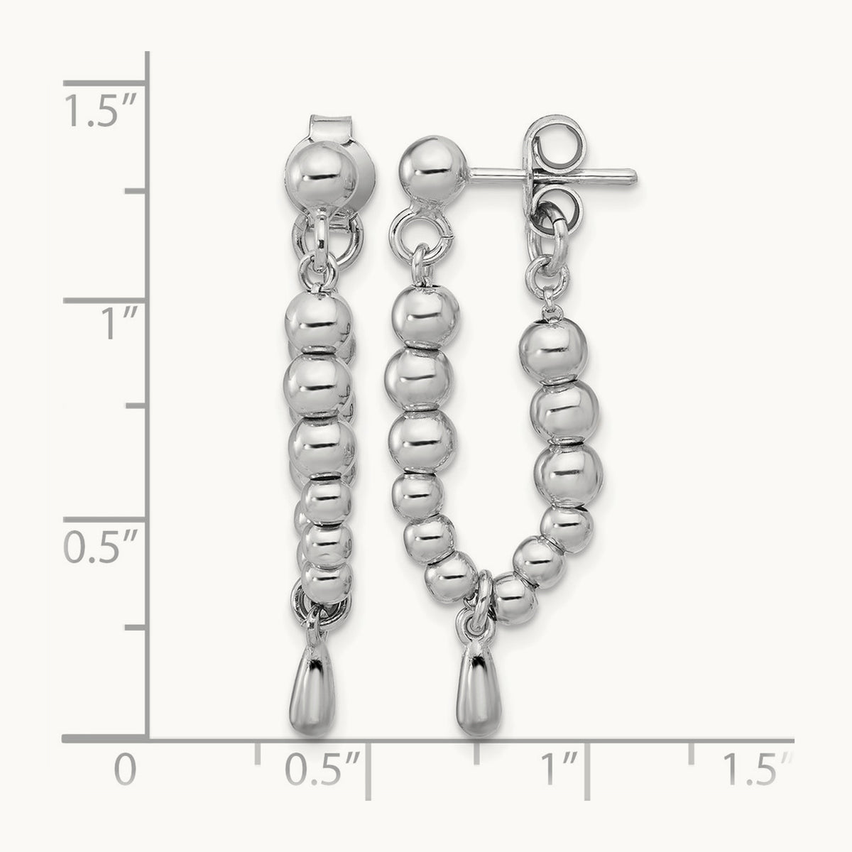 RH-plated Ball Dangle Post Earrings, Sterling Silver — Leslie's