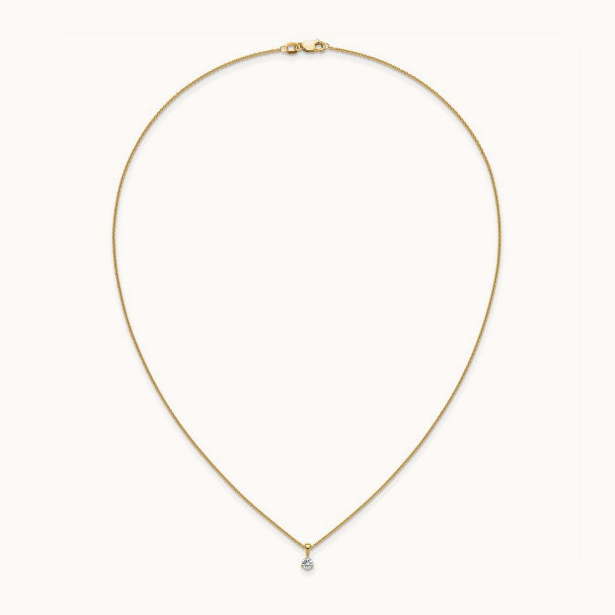 Solitaire Pendant Necklace, 1/5-1 ct Lab-Grown Diamond — 14K Yellow Gold