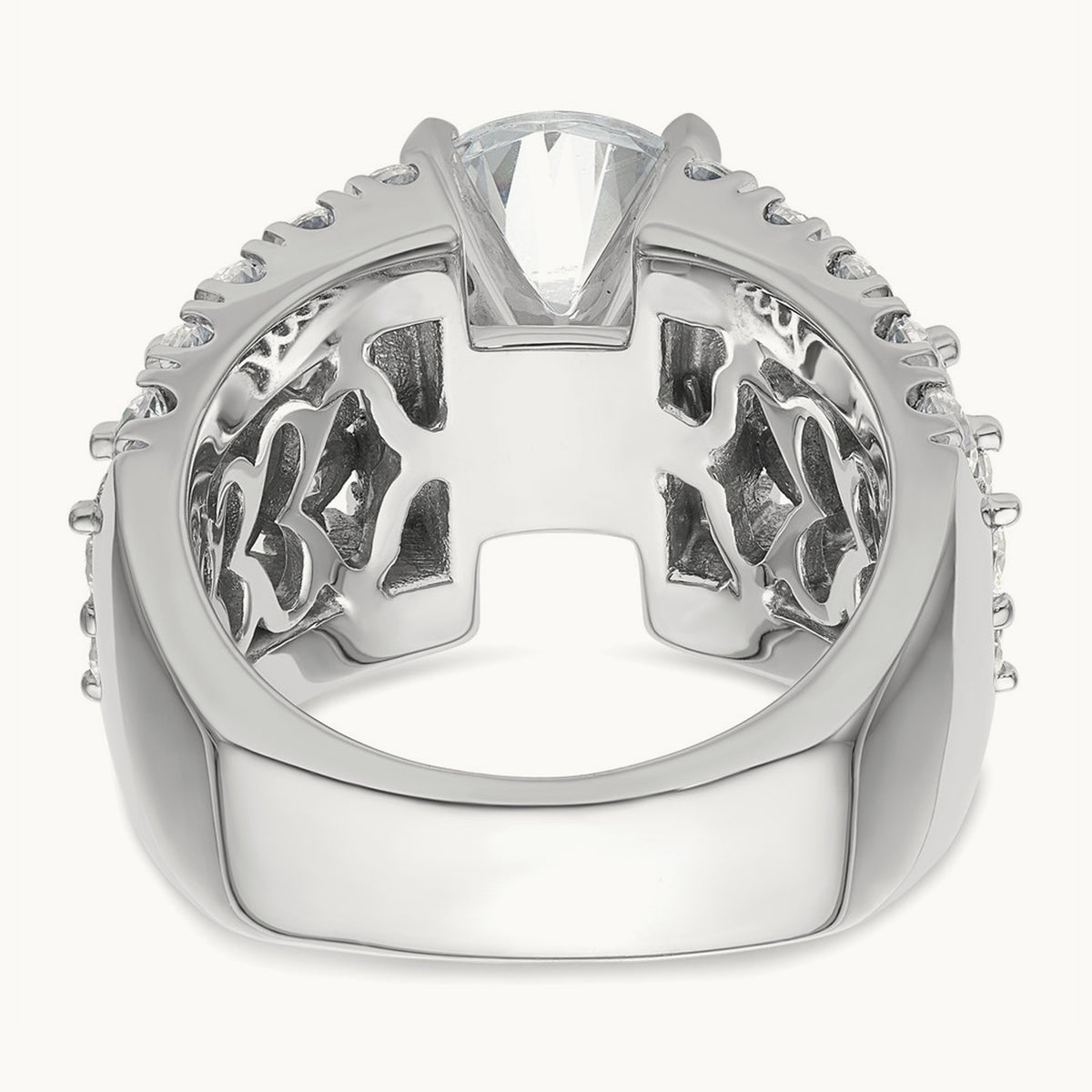 Round Engagement Ring, 6.25 ct tw Lab-Grown Diamond — 14K White Gold