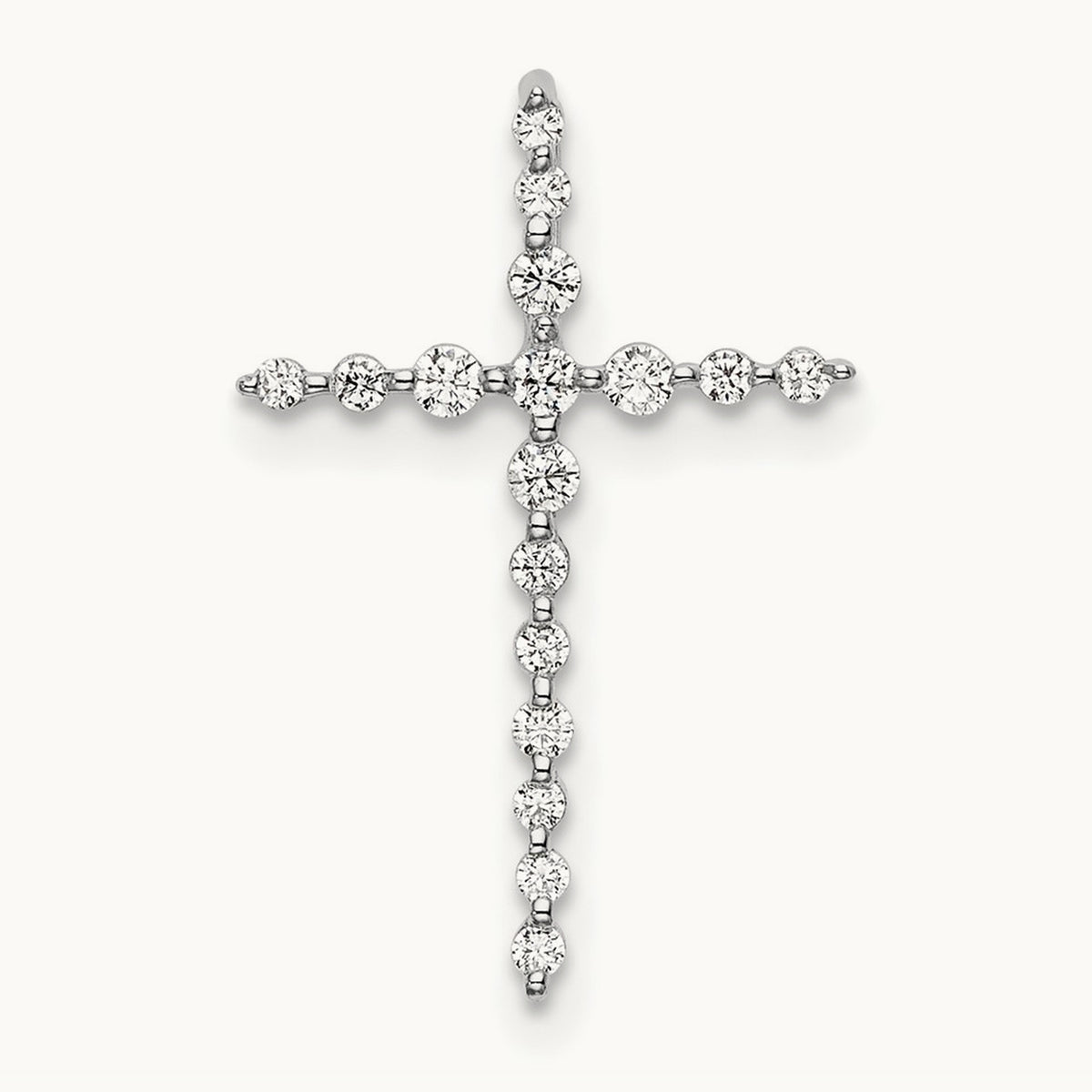 Cross Chain Slide Pendant, 0.15 ct tw Lab-Grown Diamond