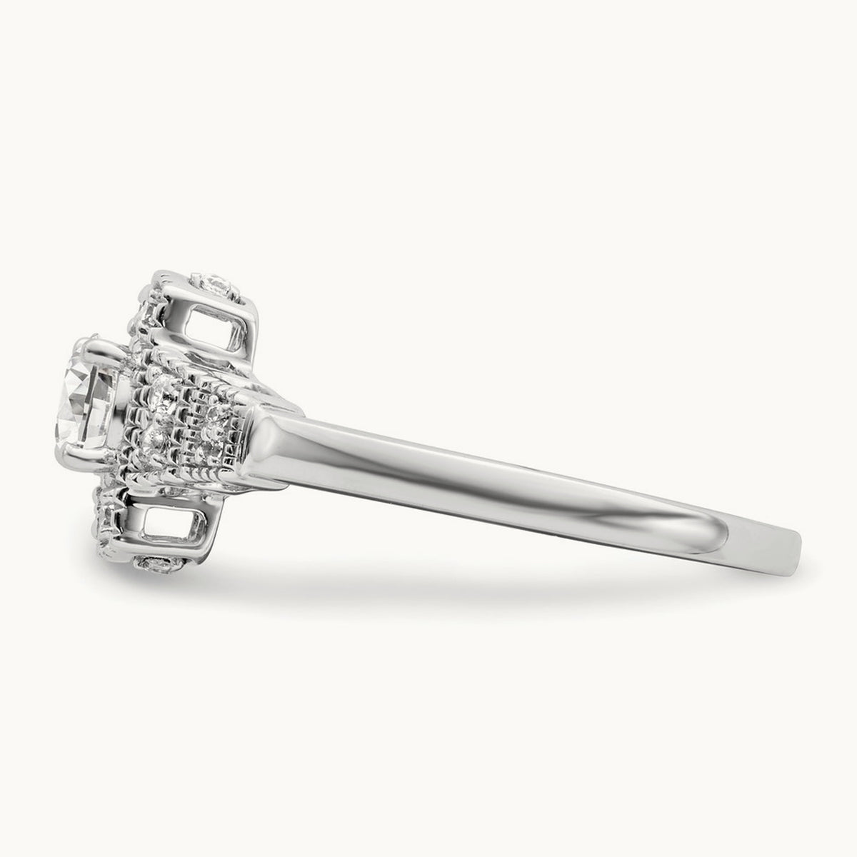 Art Deco Round Center Semi-Mount Engagement Ring, 0.25 ct tw